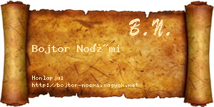 Bojtor Noémi névjegykártya