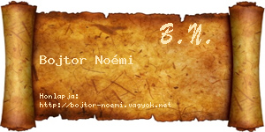 Bojtor Noémi névjegykártya